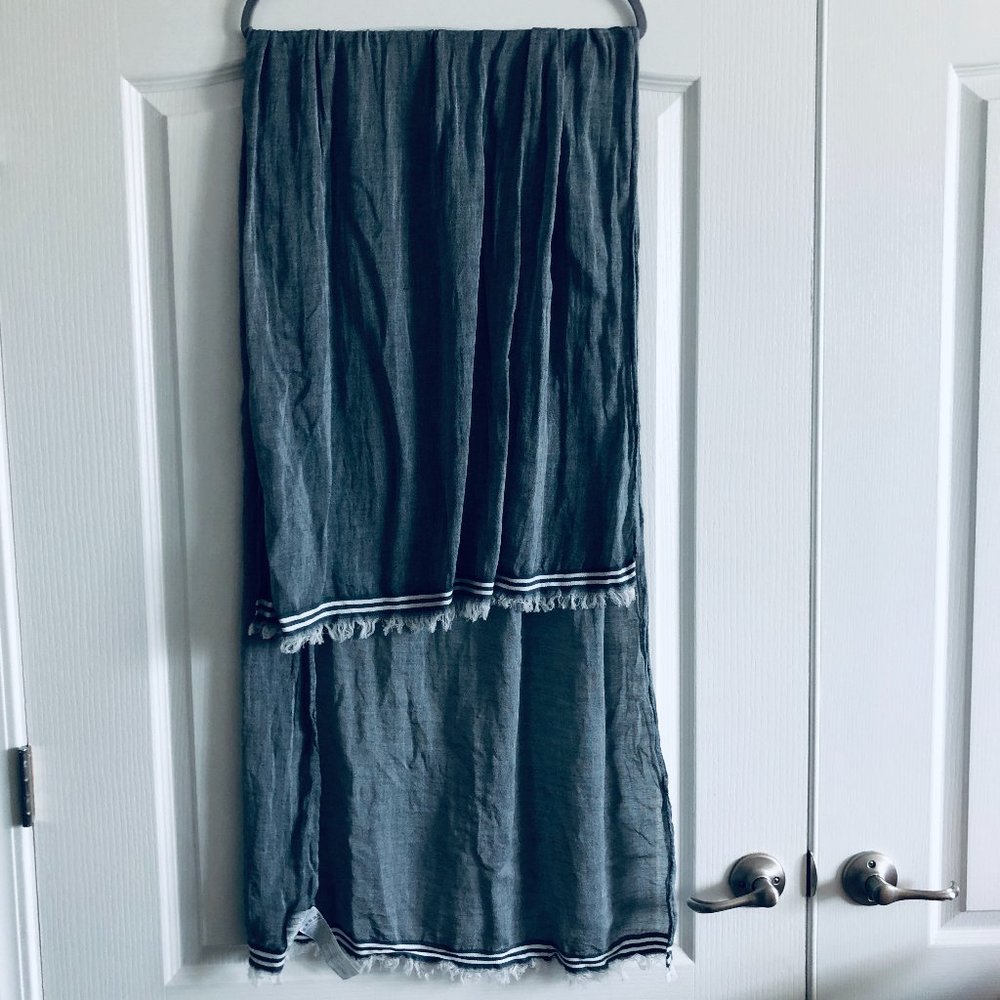 Garcia 100% Cotton Lightweight Long Gray Scarf Wrap